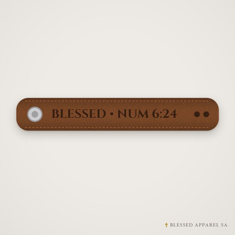 Engraved Leather Wristband: Blessed (Numbers 6:24)